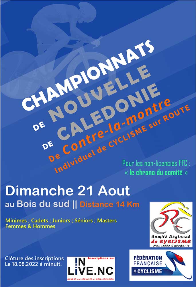 CHAMPIONNAT DE NOUVELLE-CALEDONIE 2022 de Contre-La-Montre Individuel de cyclisme sur ROUTE